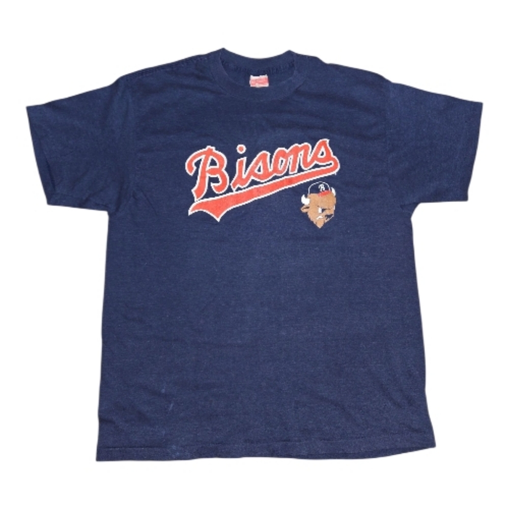 Vintage Buffalo Bisons Single Stitch Navy Blue T-Shirt